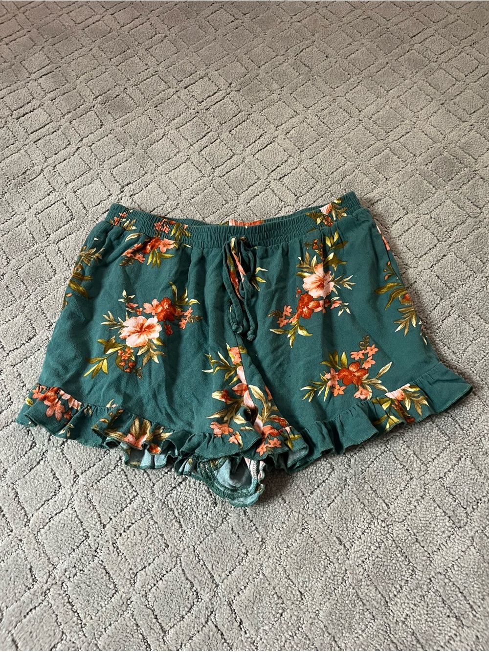 Green Floral American Eagle Shorts